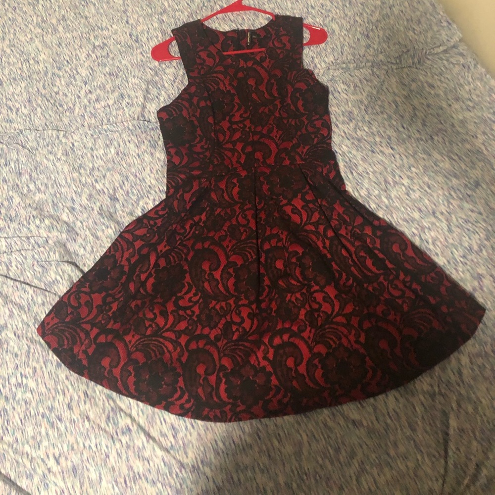 Red and black dress